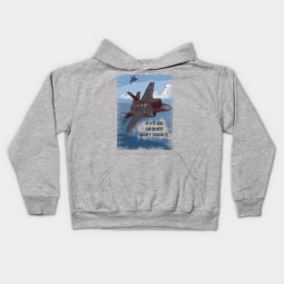 Fighter Jet Plane 'If its Red, Dusty, Don't Touch it' Kids Hoodie